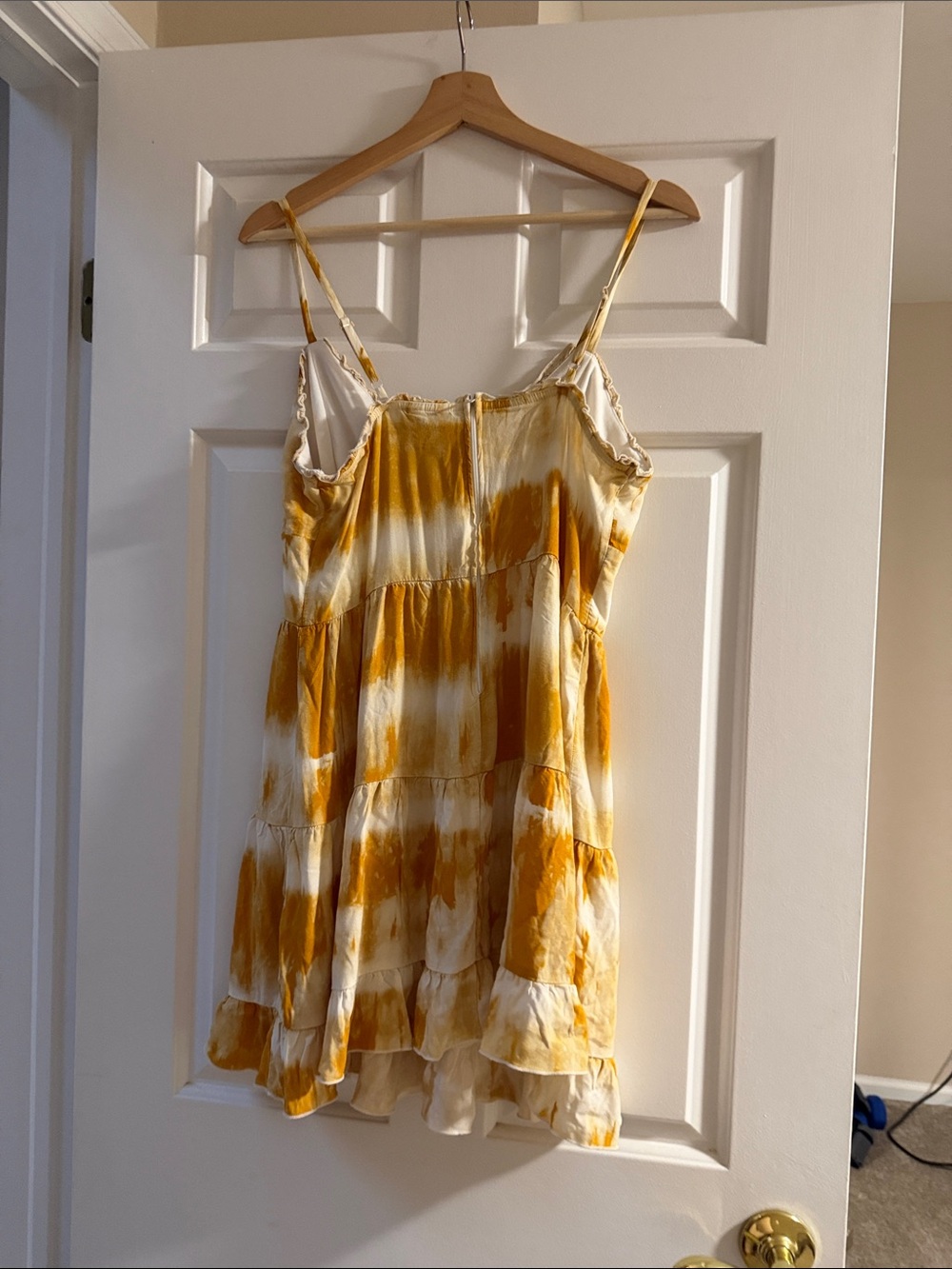 Speechless Yellow and White Tie-Dye Spaghetti Strap Dress - Picture 3 of 8